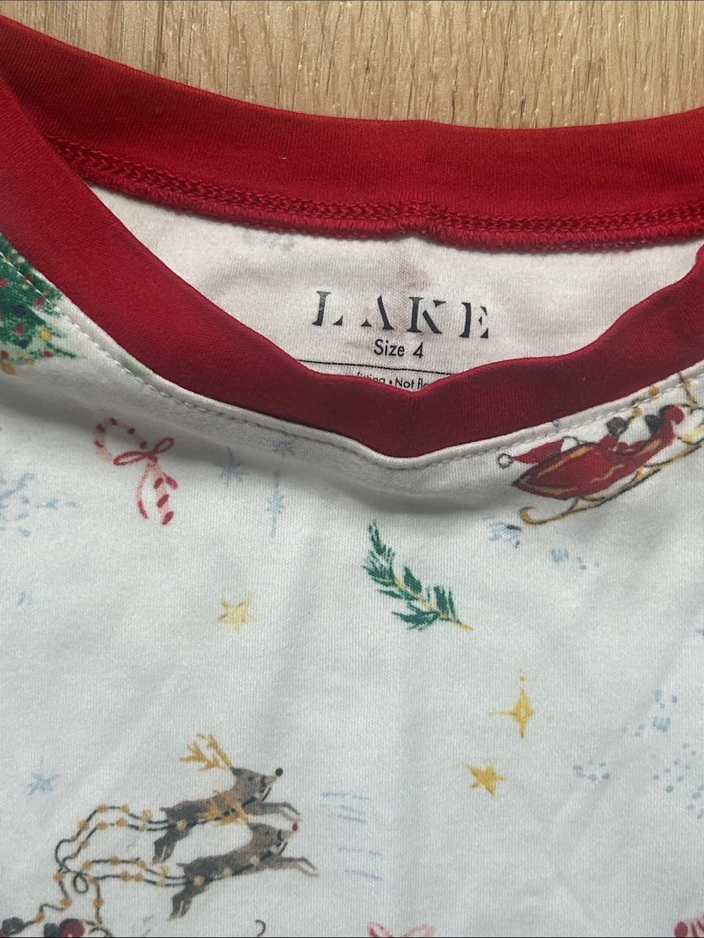 Lake Pajamas Pima Cotton Kids Christmas Set Size 4 EUC